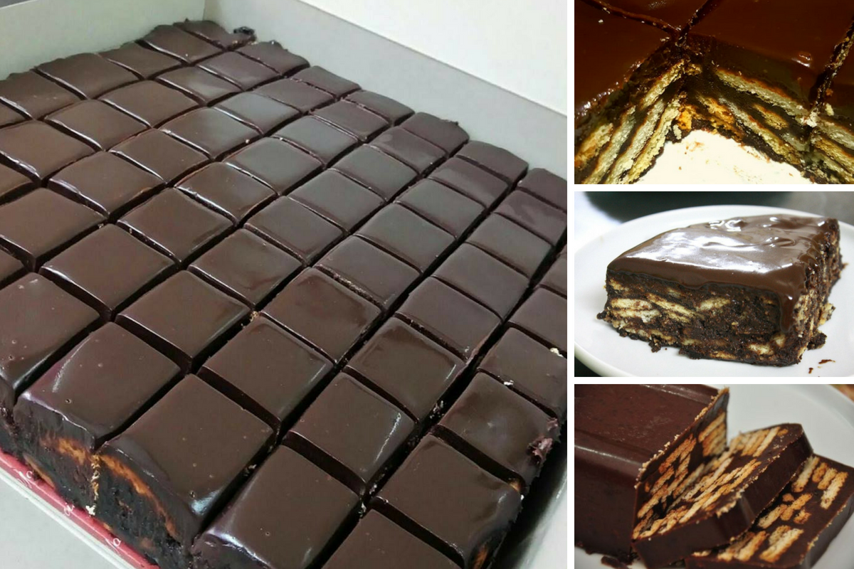 Kek Batik Marie Dengan Topping Choc Ganache — Kaya, Lembut & Meleleh!